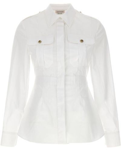 Alexander McQueen Peplum Shirt Camicie Bianco