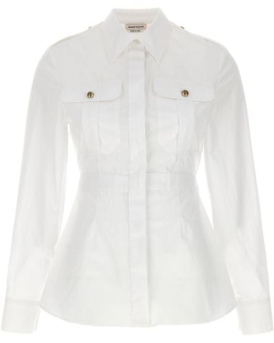 Alexander McQueen Peplum Shirt Shirt, Blouse - White