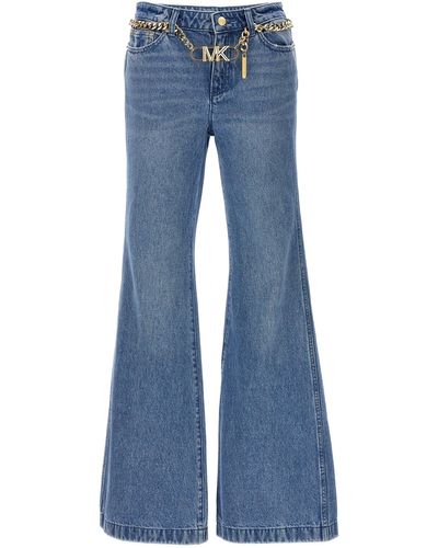 MICHAEL Michael Kors Flare Chain Belt Jeans - Blue