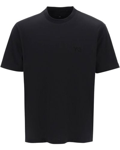 Y-3 T Shirt With Tonal Logo - Black