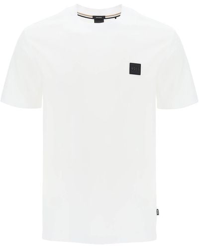BOSS T Shirt Regular Fit Con Patch - White