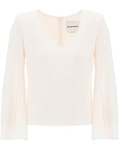 Roland Mouret "Cady Top With Flared Sleeve" - White