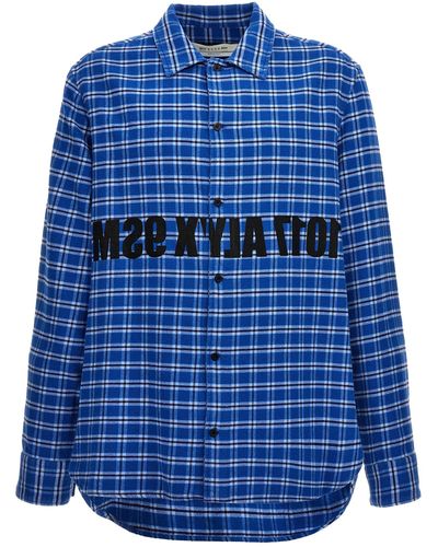 1017 ALYX 9SM Graphic Flannel Camicie Celeste - Blu