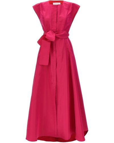 Carolina Herrera Long Bow Dress Abiti Fucsia - Rosso