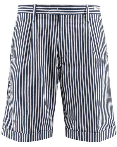PERFECTION GDM Cotton Blend Bermuda Shorts - Blue