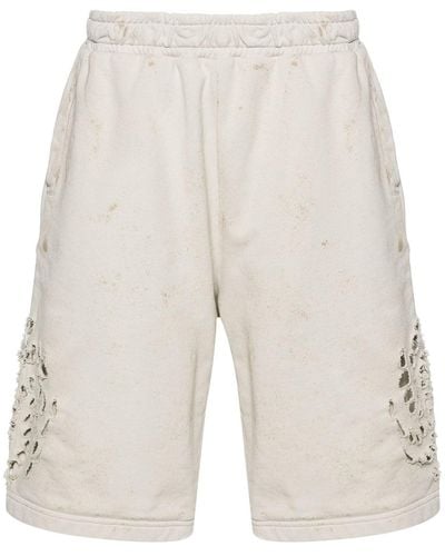 44 Label Group Trip Shorts With A Worn Effect - Natural