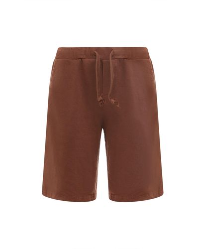 Original Vintage Linen And Cotton Bermuda Shorts - Brown