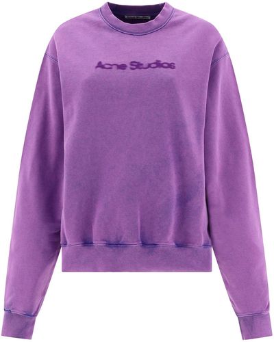 Acne Studios Sweatshirt With Blurred Logo - Purple