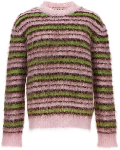 Marni Striped Mohair Sweater Maglioni Multicolor - Multicolore