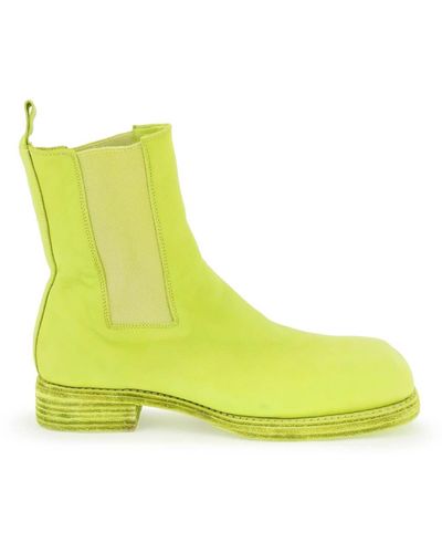 Guidi Leather Chelsea Ankle Boots - Yellow