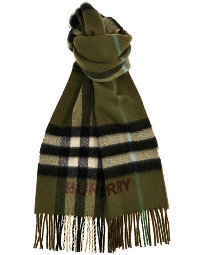 Burberry Check Scarves - Green