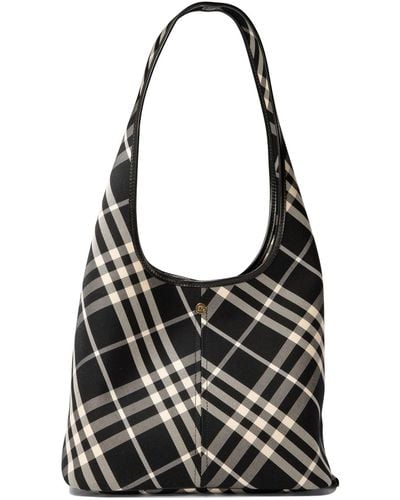 Burberry Check Small Shoulder Bags - Black