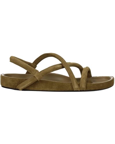 Isabel Marant Sandals Suede Green Taupe