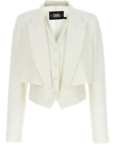 Karl Lagerfeld Hun Blazer And Suits - White