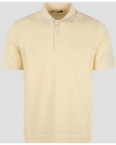 Drumohr Cotton Knit Polo Shirt - Natural