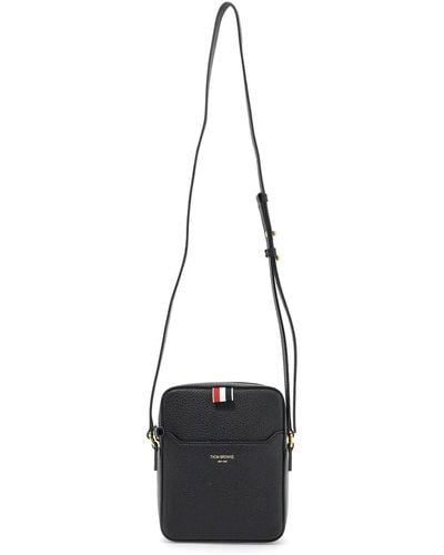 Thom Browne Pebble Grain Leather Vertical Camera Bag - Black