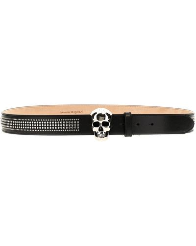 Alexander McQueen 3d Skull & Studs Belt - Black