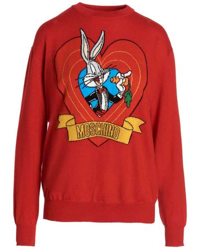 Moschino 'Bugs Bunny' Maglioni Rosso