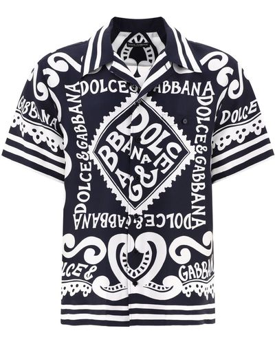 Dolce & Gabbana Marina-print Hawaii Shirt Shirts - Blue