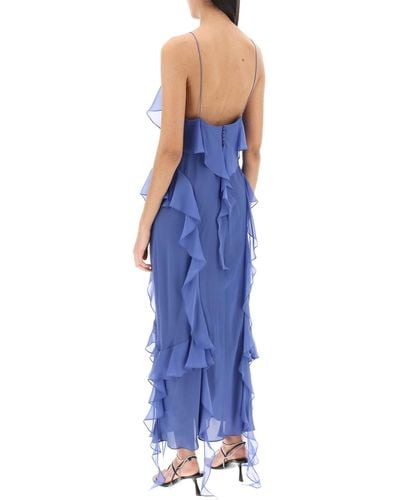 Khaite Pim Ruffled Dress - Blue