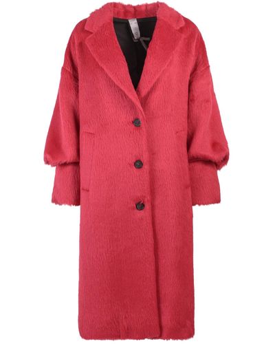 Hevò Cappotto in misto alpaca - Rosso