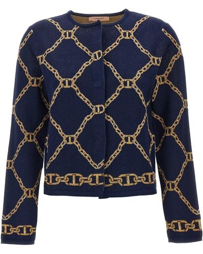Twin Set Chains Blazer And Suits - Blue