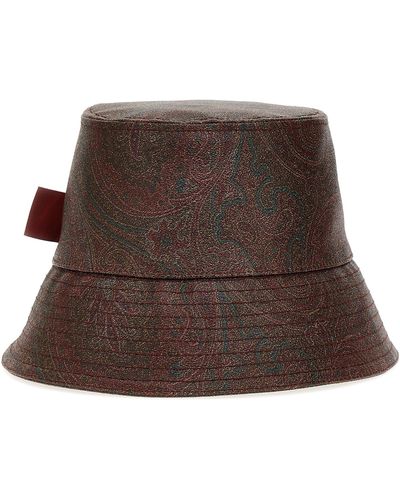 Etro Paisley Bucket Hat Cappelli Rosso - Marrone
