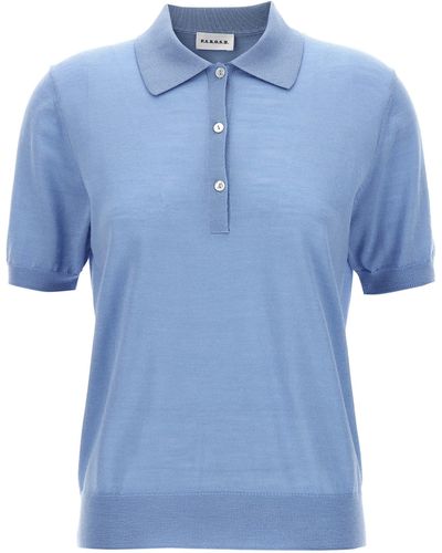 P.A.R.O.S.H. Knitted Shirt Polo Celeste - Blu