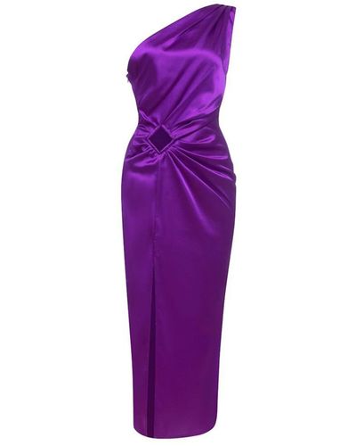 Wanan Touch Violet Dress With Cut Out Detail - Purple