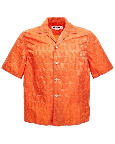 Sunnei Logo Shirt Shirt, Blouse - Orange