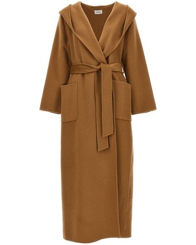 P.A.R.O.S.H. Long Belted Coat Trench E Impermeabili Beige - Neutro