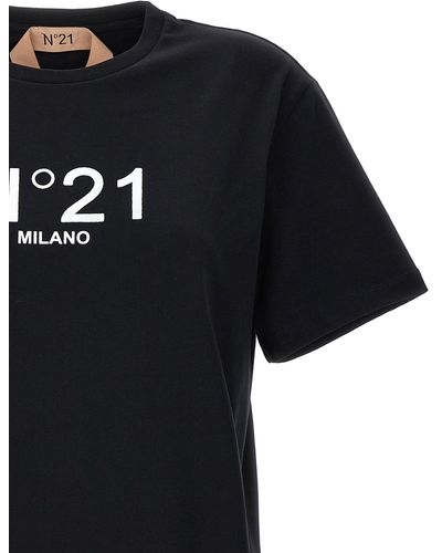 N°21 Flocked Logo T Shirt Nero