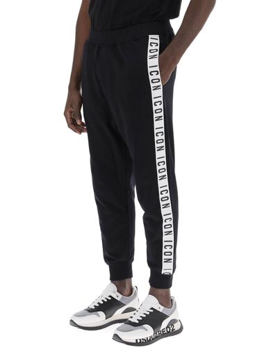DSquared² Dan Joggers With Icon Bands - Black
