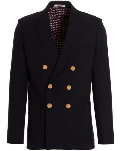 Valentino Garavani Rever Coats, Trench Coats - Blue