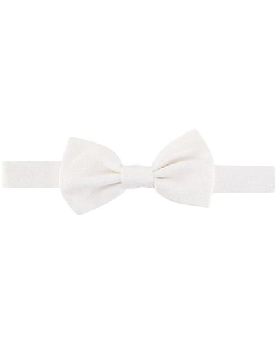 Nicky Silk Bow Tie - White