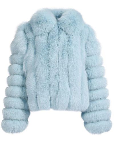 Wanan Touch Light Blue Fox Fur Gossip Jacket
