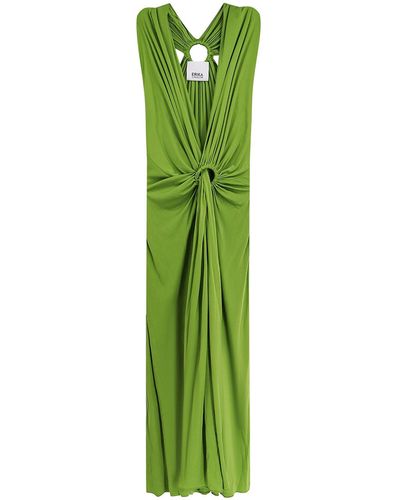 Erika Cavallini Semi Couture Silk Dress With Rings Detail - Green