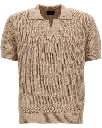 Brioni Knitted Shirt Polo Beige - Neutro