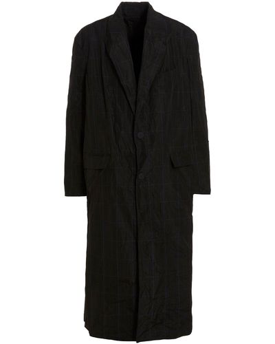 Balenciaga Check Packable Coat Trench E Impermeabili Multicolor - Nero