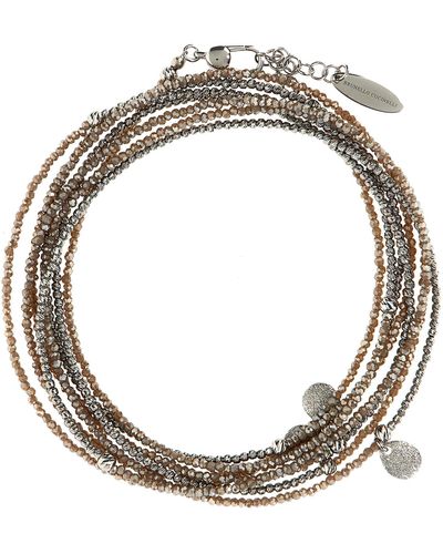 Brunello Cucinelli Glass Beads Bracelet Gioielli Marrone - Metallizzato