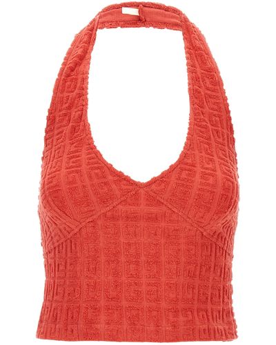 Givenchy Top Cropped Capsule Plage Tops - Red