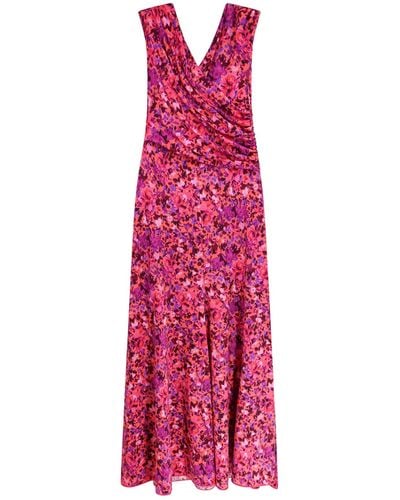 Erika Cavallini Semi Couture Viscose Dress With Floral Print - Pink