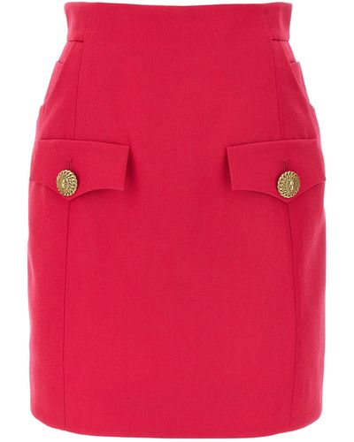 Balmain Mini Skirt Gonne Fucsia - Rosso