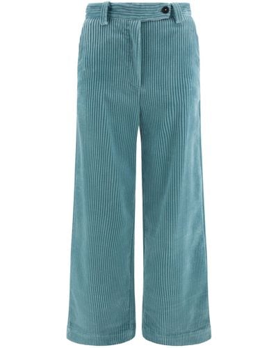 Massimo Alba Lamia High Waist Trousers - Blue