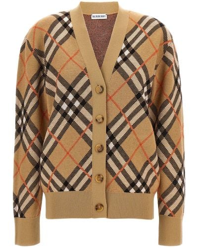 Burberry Check Jumper, Cardigans - Brown