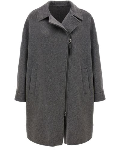 Brunello Cucinelli Cocoon Coat Coats, Trench Coats - Grey