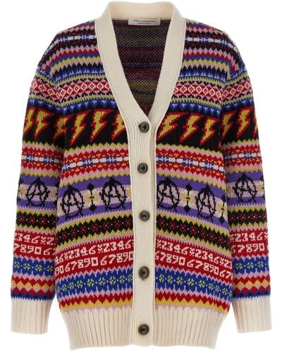 Philosophy Cardigan Intarsio All Over Jumper, Cardigans - Red