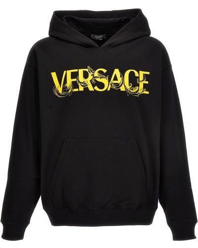 Versace Logo-Print Hoodie - Black