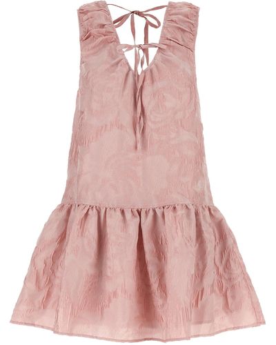 Ganni Cloqué Texture Dress Dresses - Pink