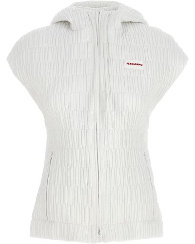 Ferragamo Hooded Vest Gilet Bianco
